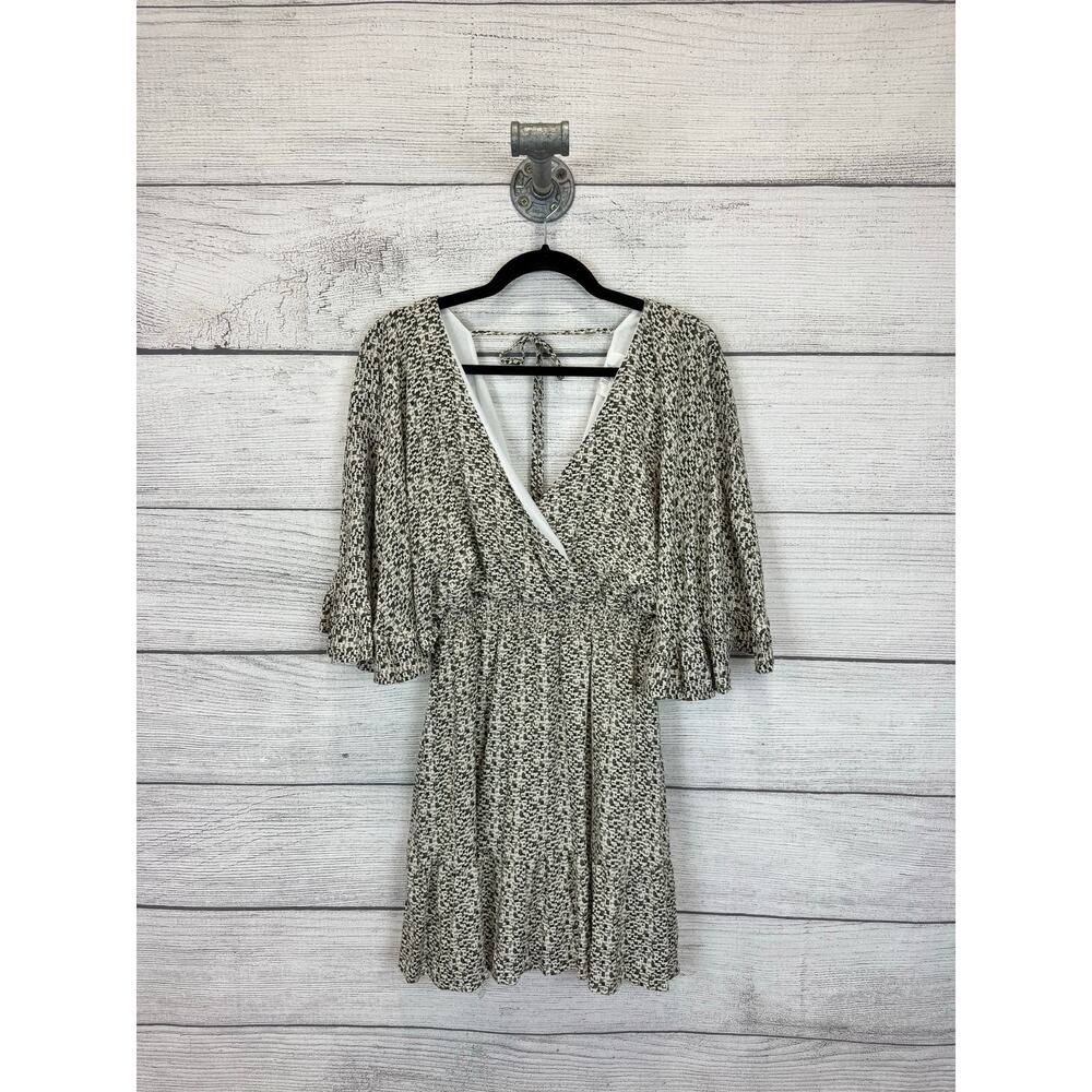 Peach Love Women's Green Boho Waisted Mini Dress Size Small